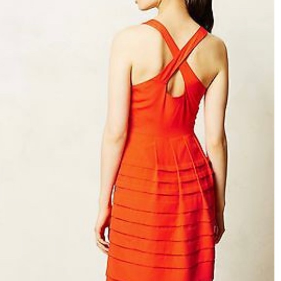 Eva Franco Anthropologie Spicy Orange Sleevesless Dress - Picture 6 of 11